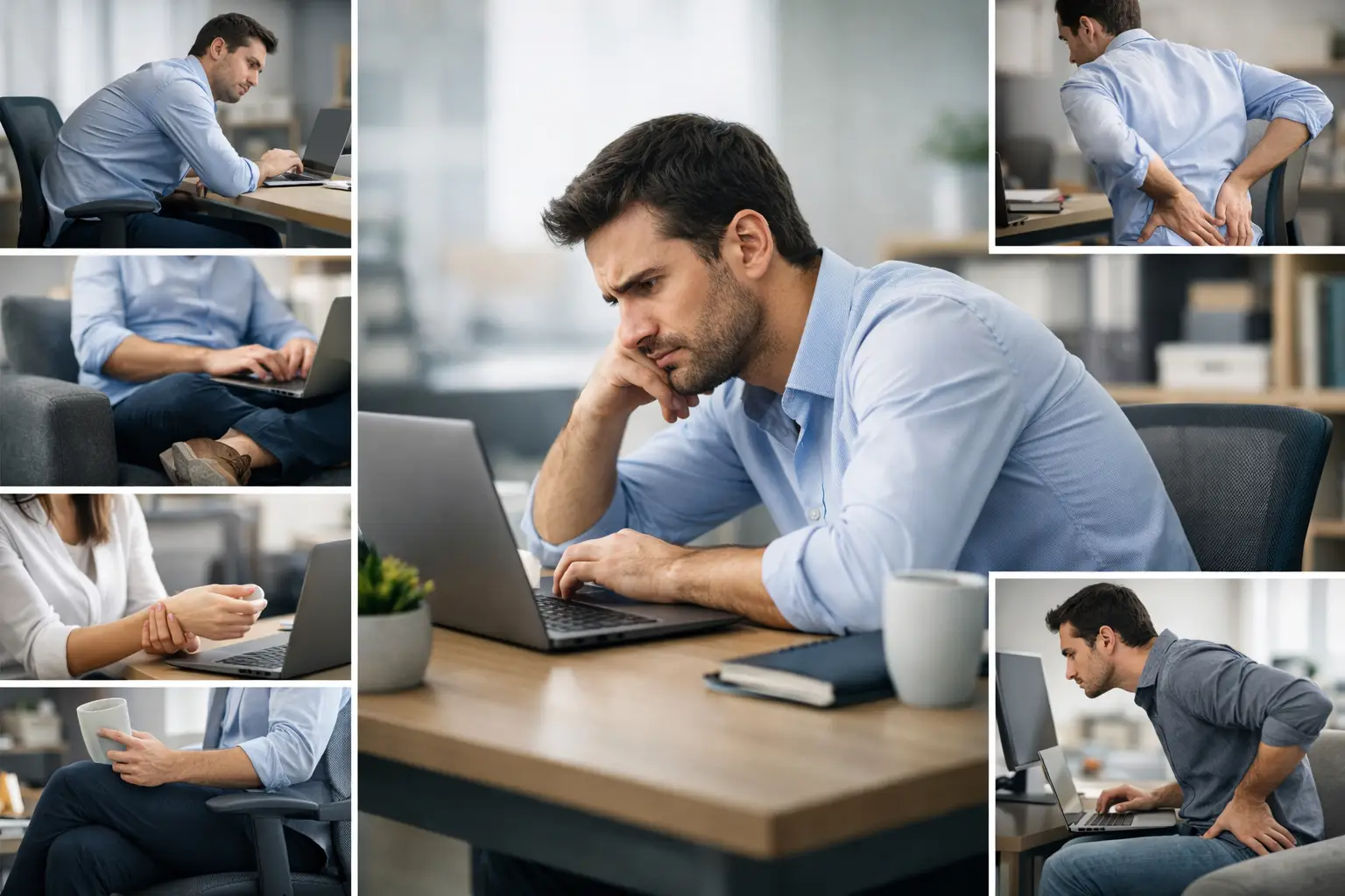 7 errores comunes al sentarse trabajando